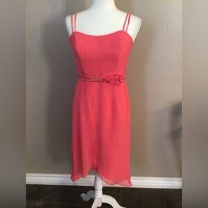 Alfred Angelo Coral Dress with Floral Detail